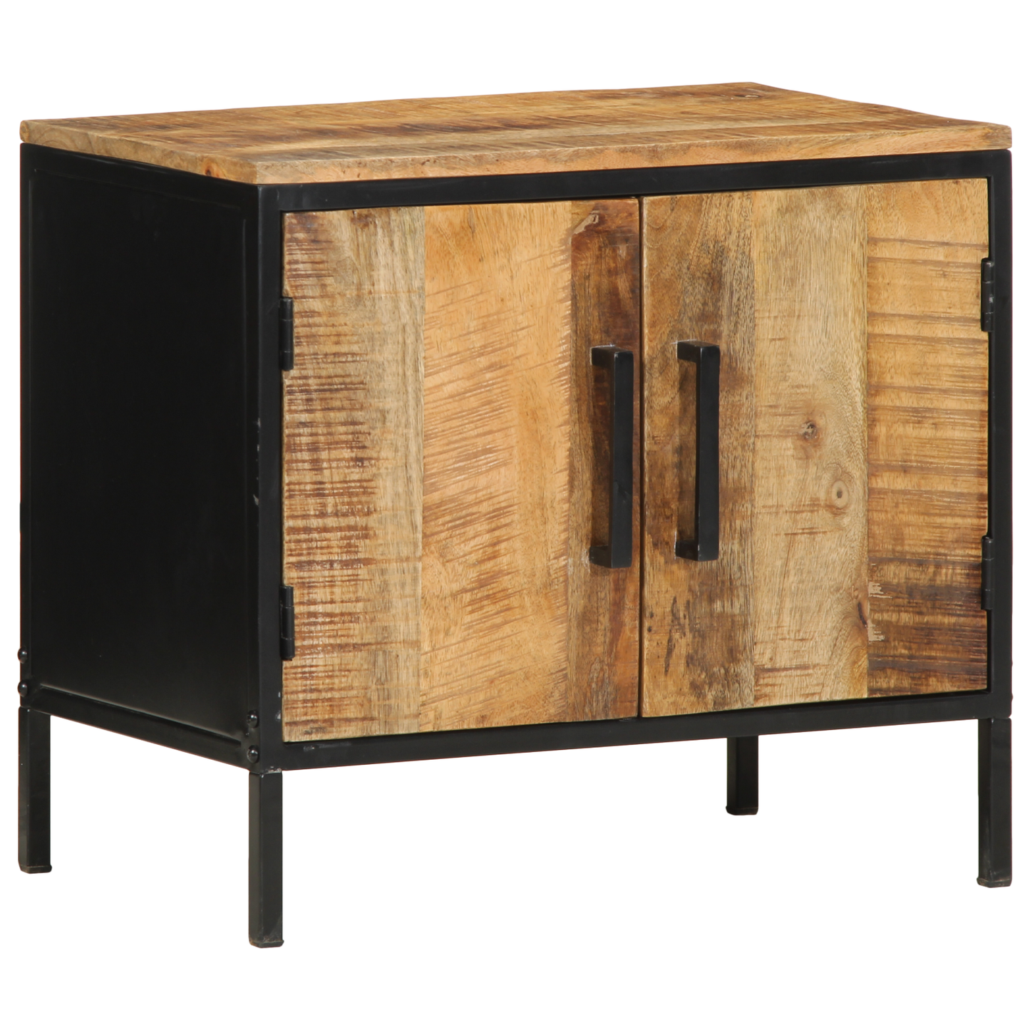 Bedside Cabinets 2 pcs 50x30x45 cm Solid Wood Rough Mango
