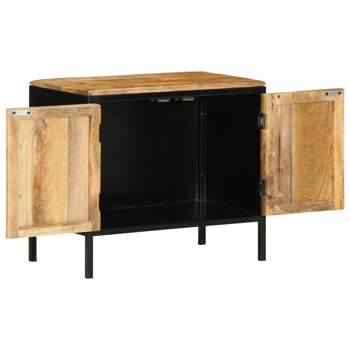 Bedside Cabinets 2 pcs 50x30x45 cm Solid Wood Rough Mango