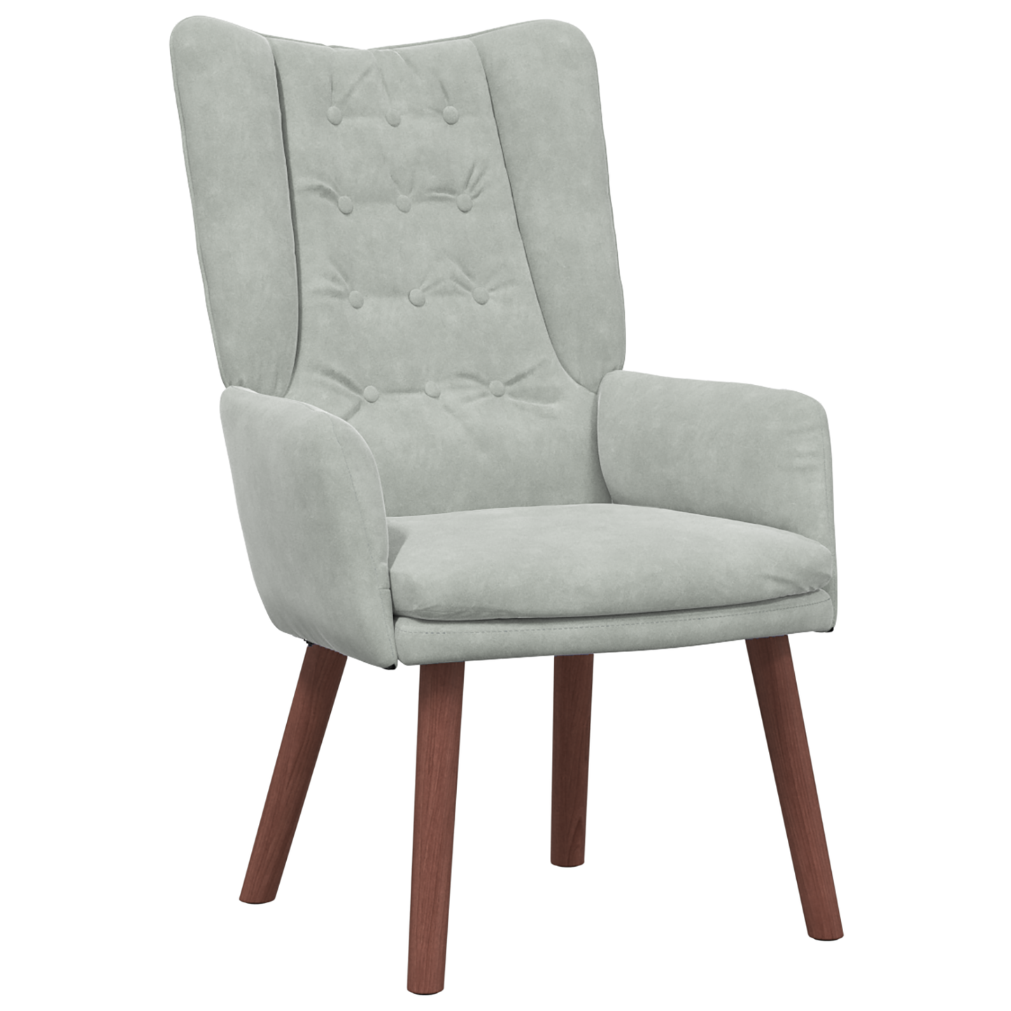 Relaxing Chair Light Grey Velvet
