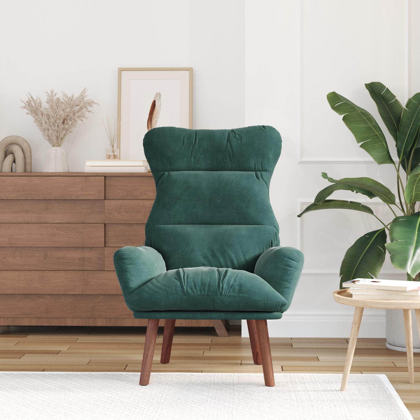 Relaxing Chair Dark Green Velvet