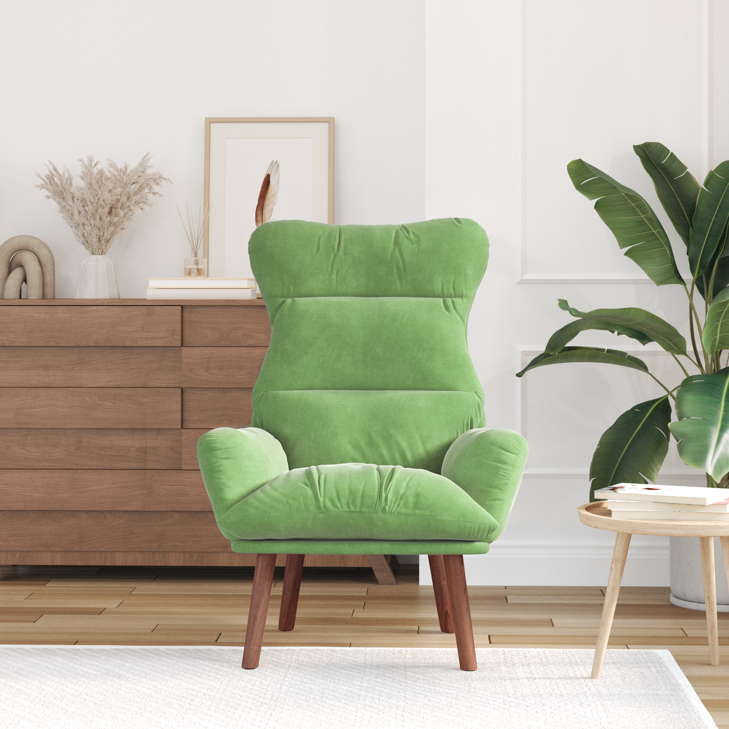 Relaxing Chair Light Green Velvet