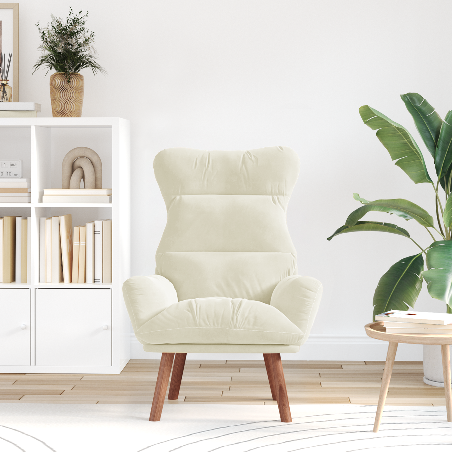 Relaxing Chair Cream Velvet