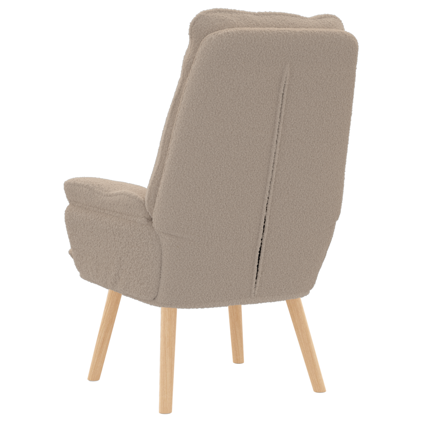 Relaxing Chair Light Grey Curly Wool-like Fabric