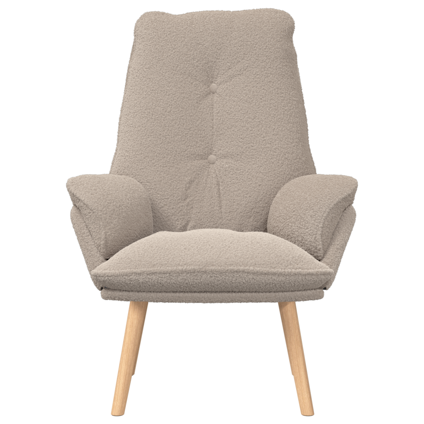 Relaxing Chair Light Grey Curly Wool-like Fabric