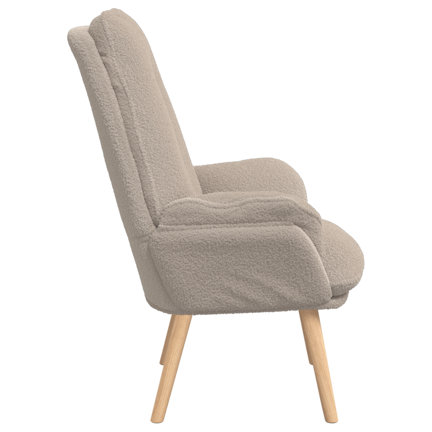 Relaxing Chair Light Grey Curly Wool-like Fabric