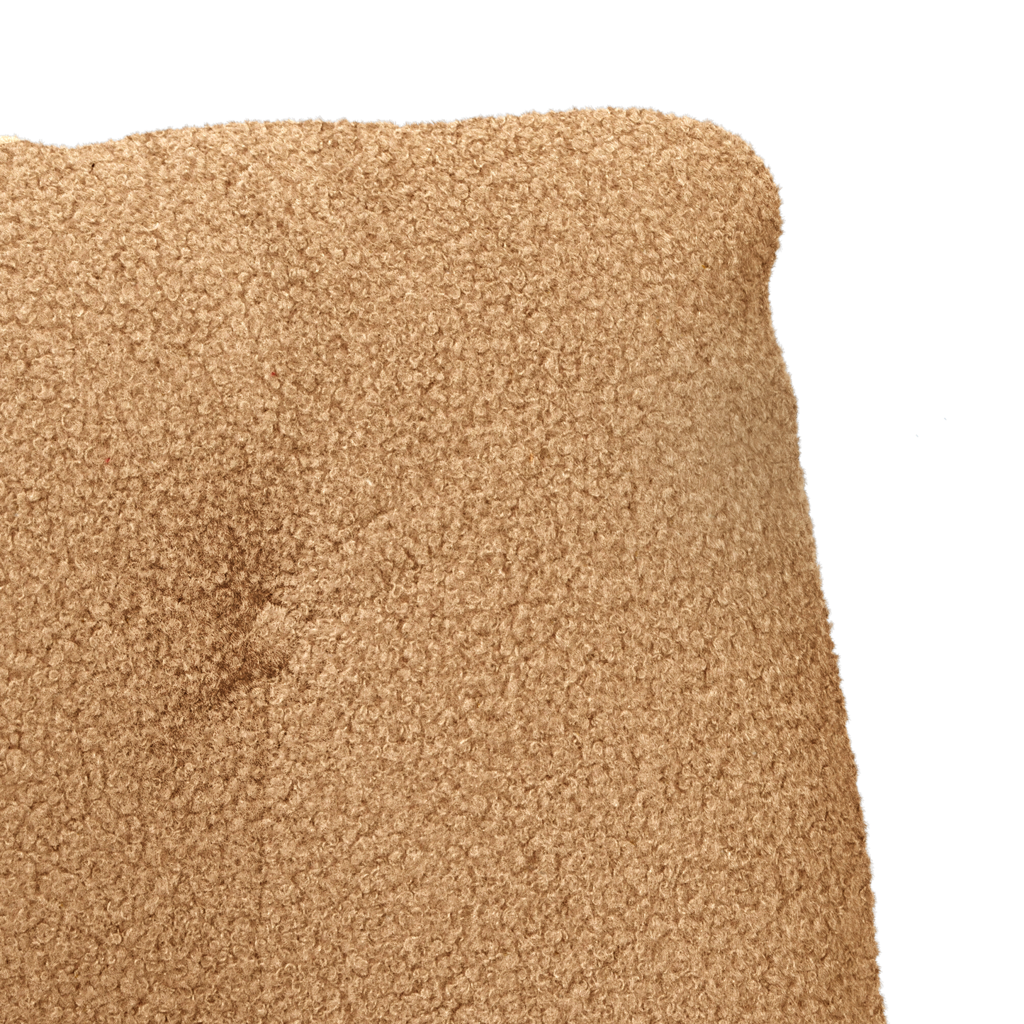 Relaxing Chair Beige Curly Wool-like Fabric