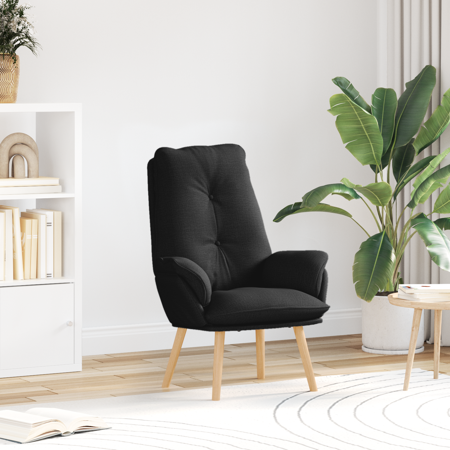 Relaxing Chair Black Fabric
