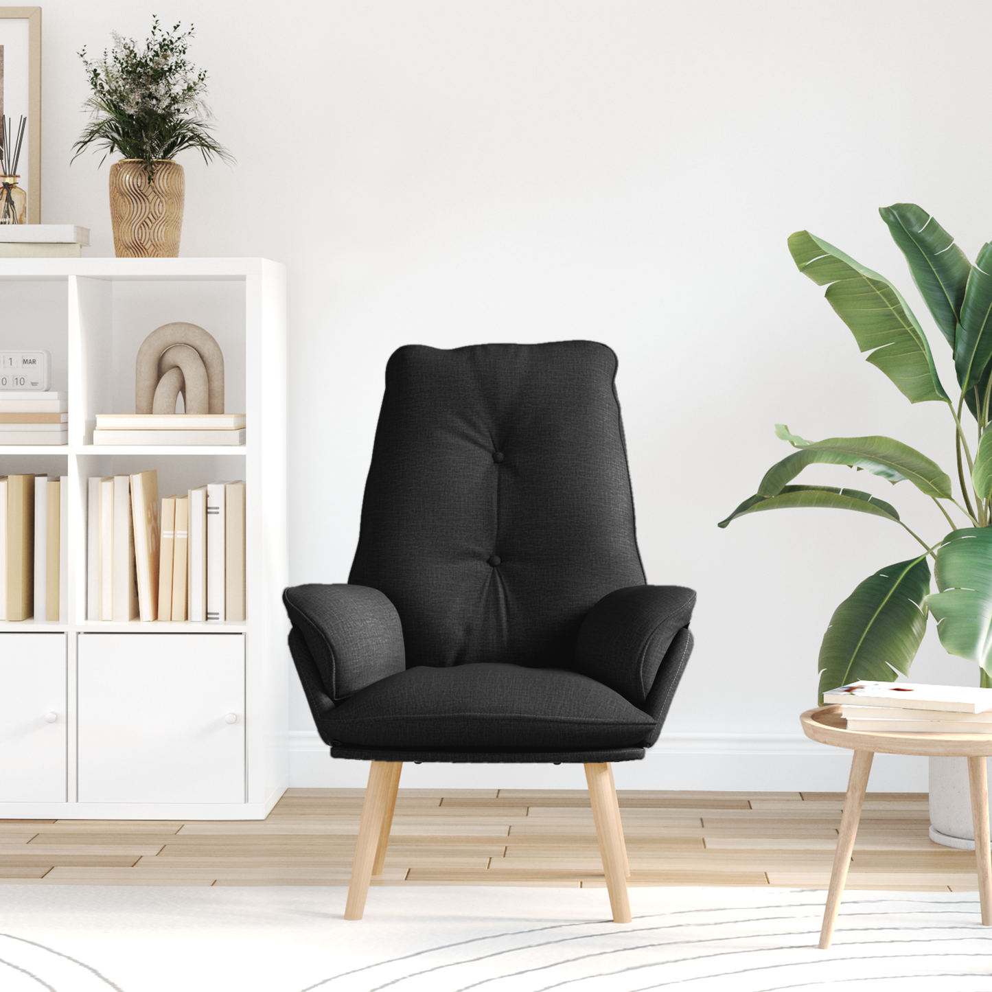 Relaxing Chair Black Fabric