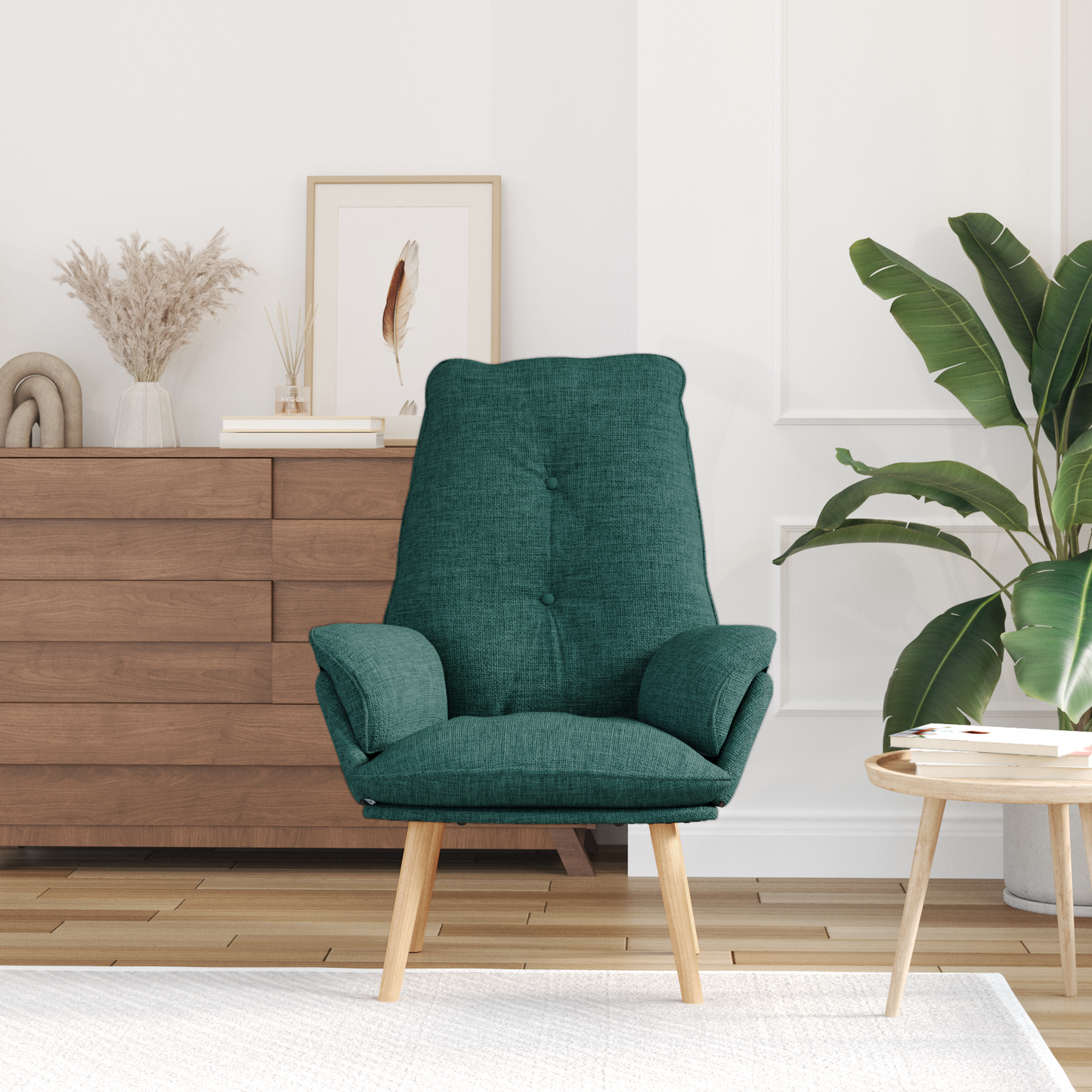 Relaxing Chair Dark Green Fabric
