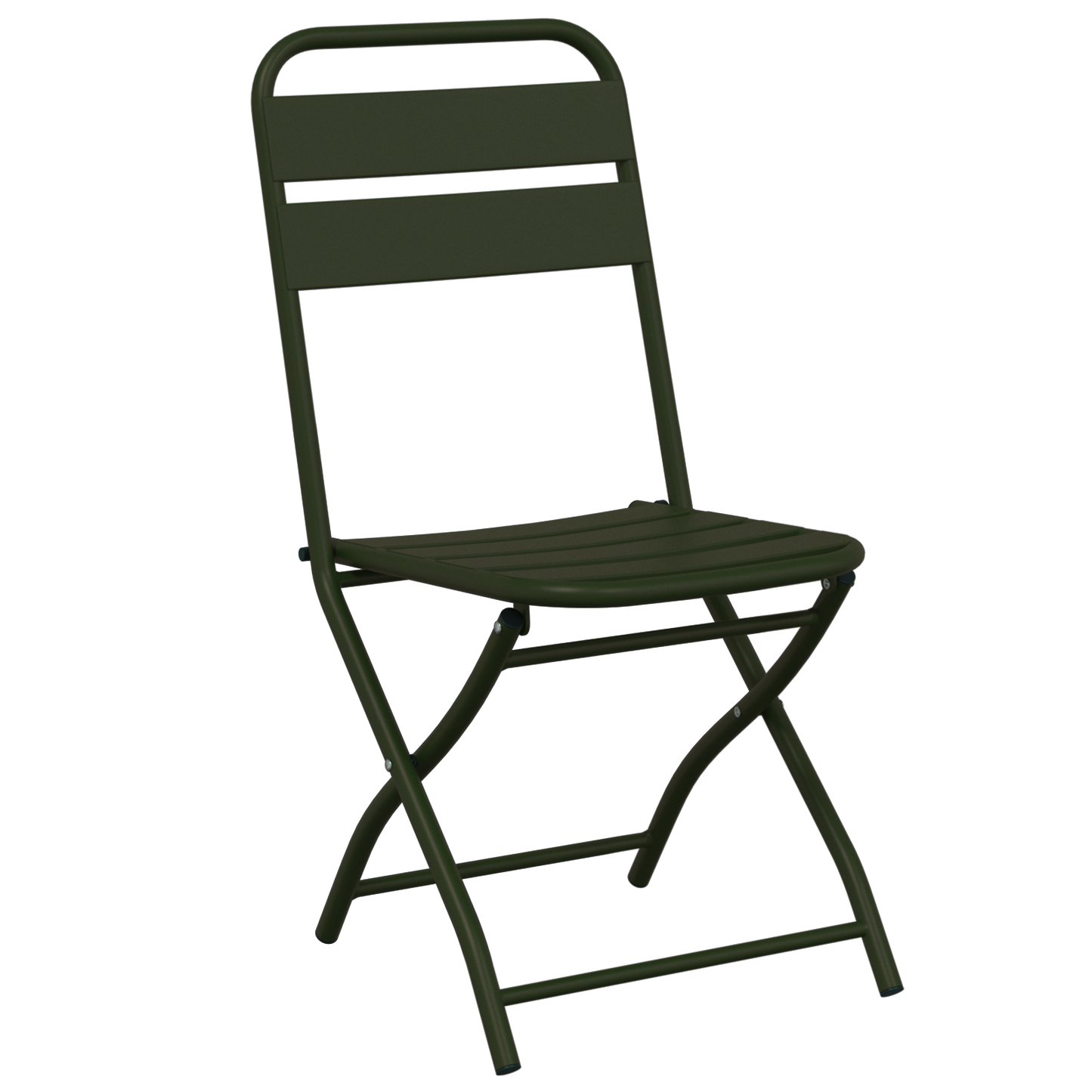 Folding Garden Chairs 2 pcs Dark Green 42x52x82 cm Powder-coated Steel