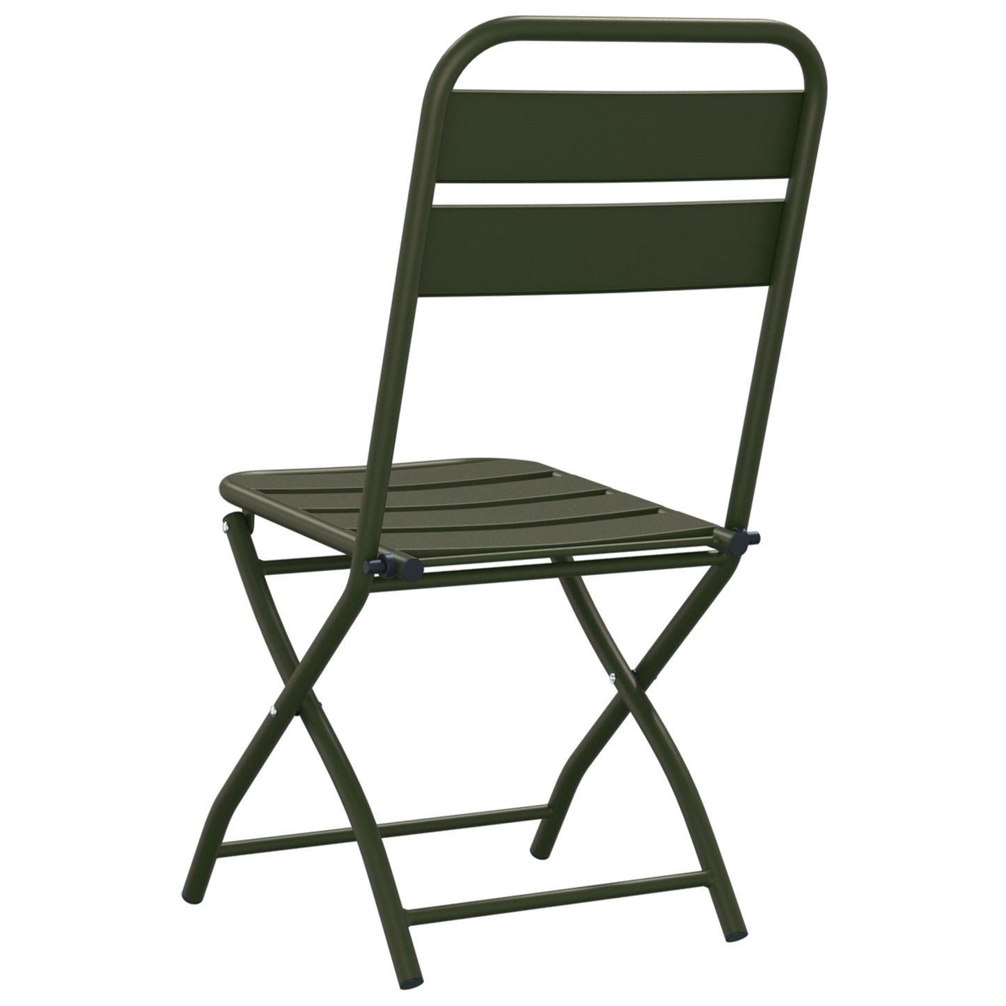 Folding Garden Chairs 2 pcs Dark Green 42x52x82 cm Powder-coated Steel