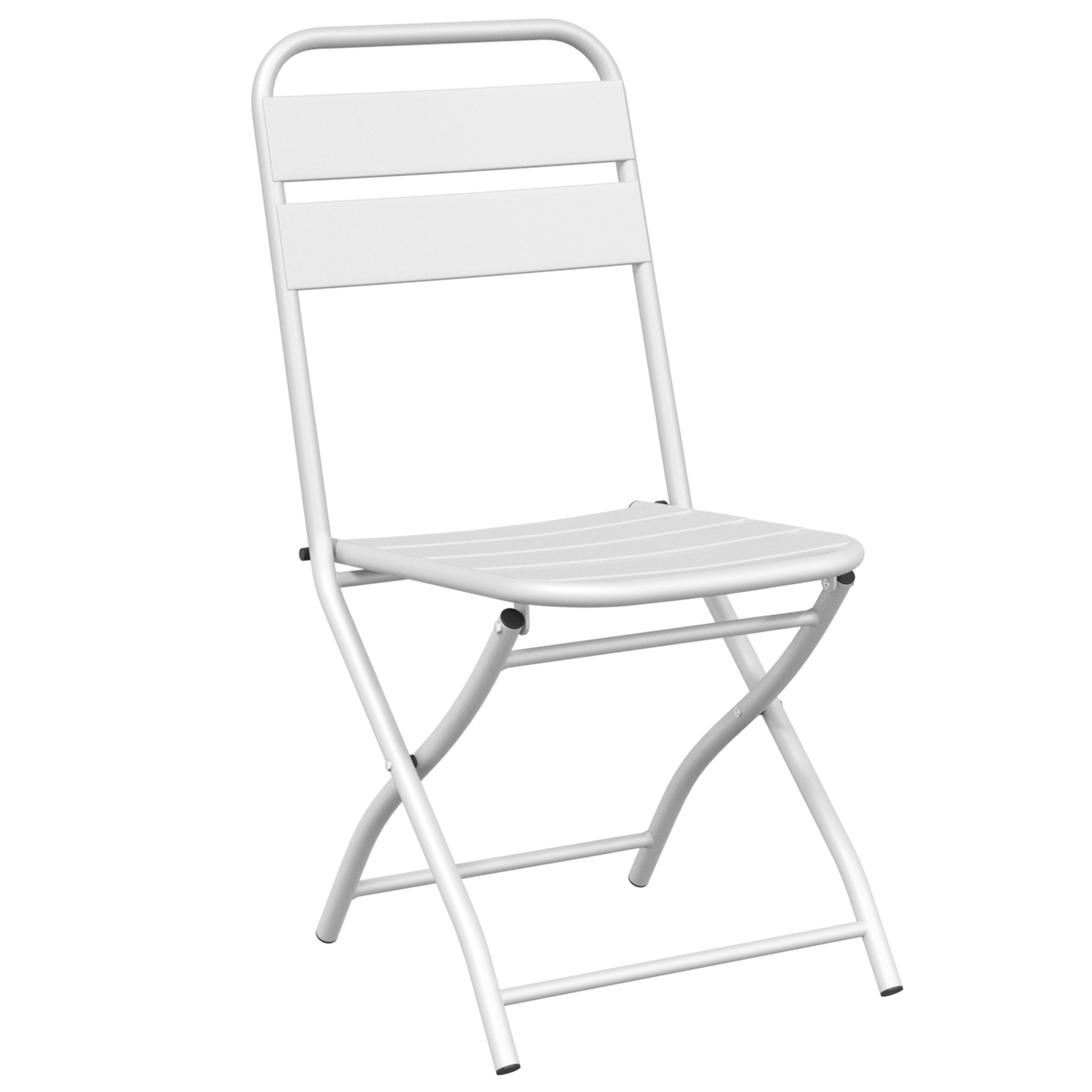 Folding Garden Chairs 2 pcs White Steel