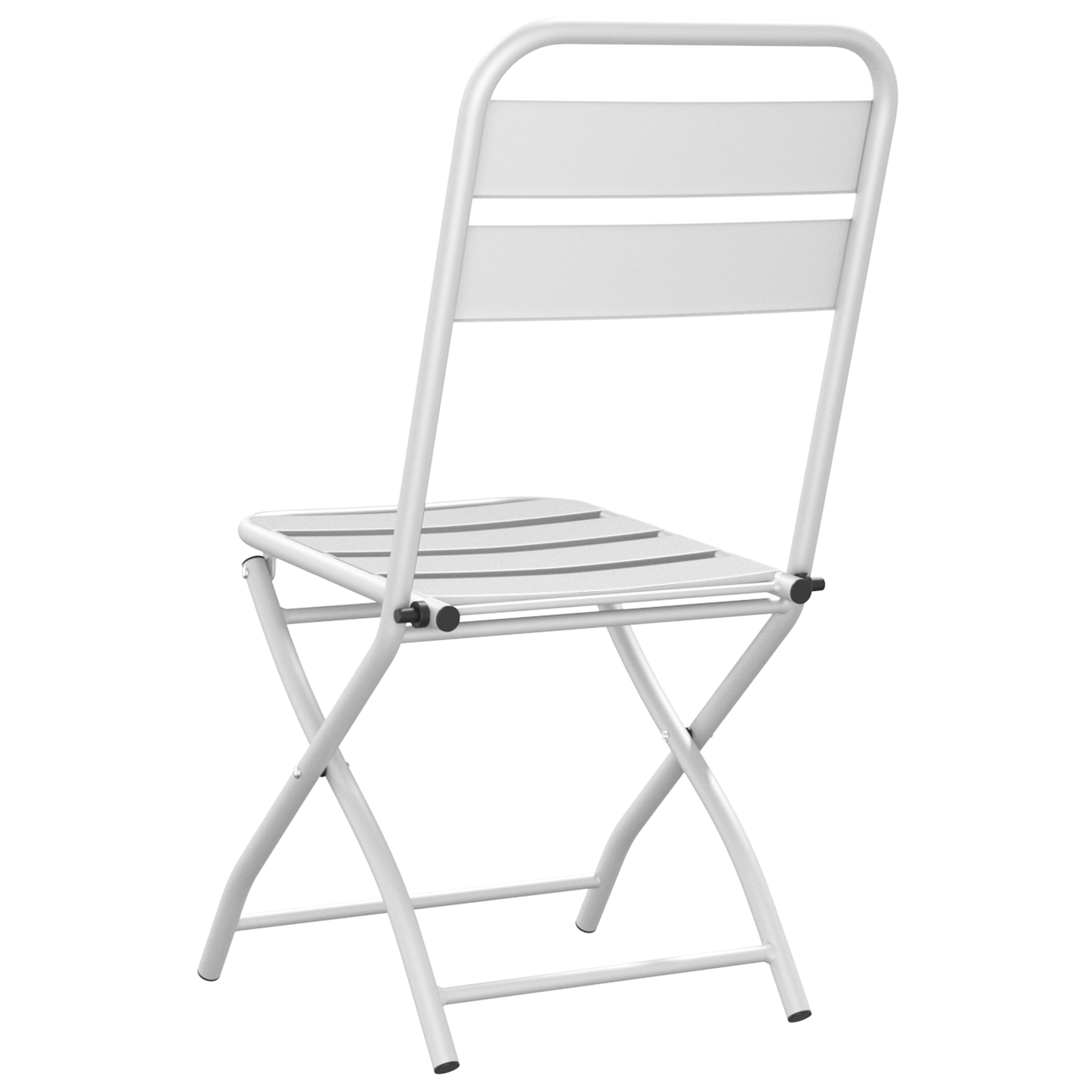 Folding Garden Chairs 2 pcs White Steel
