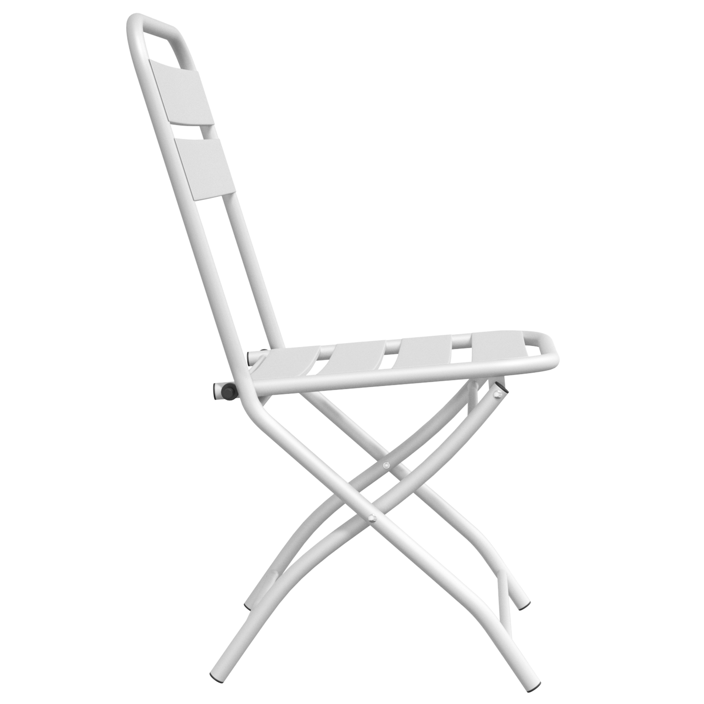 Folding Garden Chairs 2 pcs White Steel