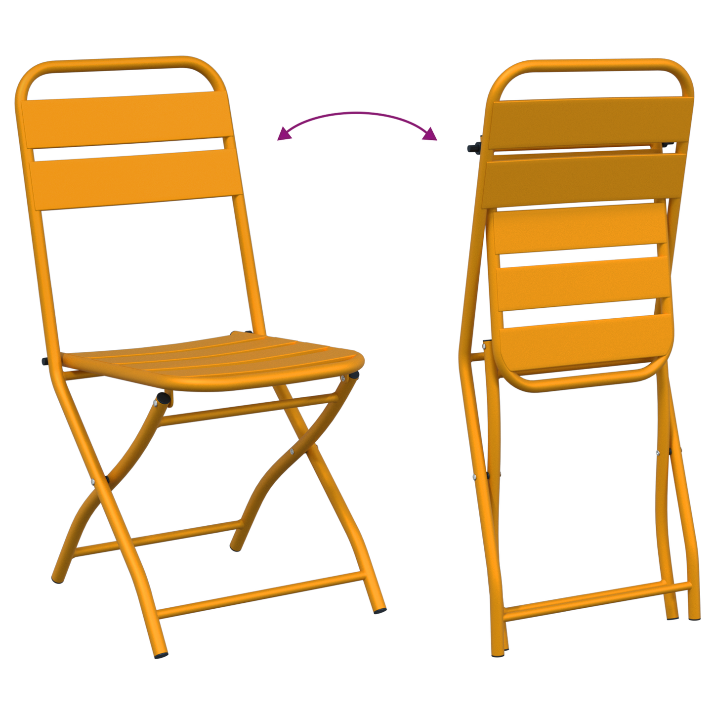 Folding Garden Chairs 2 pcs Mustard Yellow 42x52x82 cm Powder-coated Steel