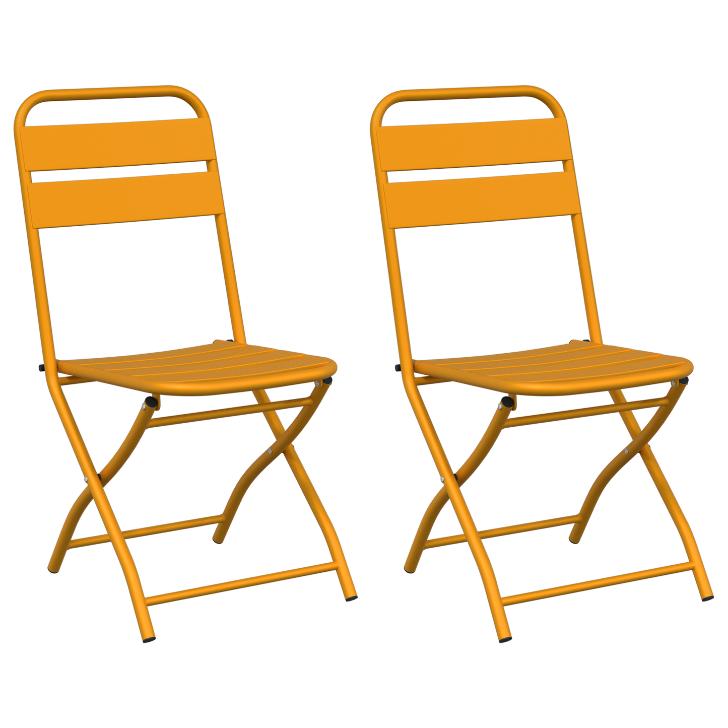 Folding Garden Chairs 2 pcs Mustard Yellow 42x52x82 cm Powder-coated Steel