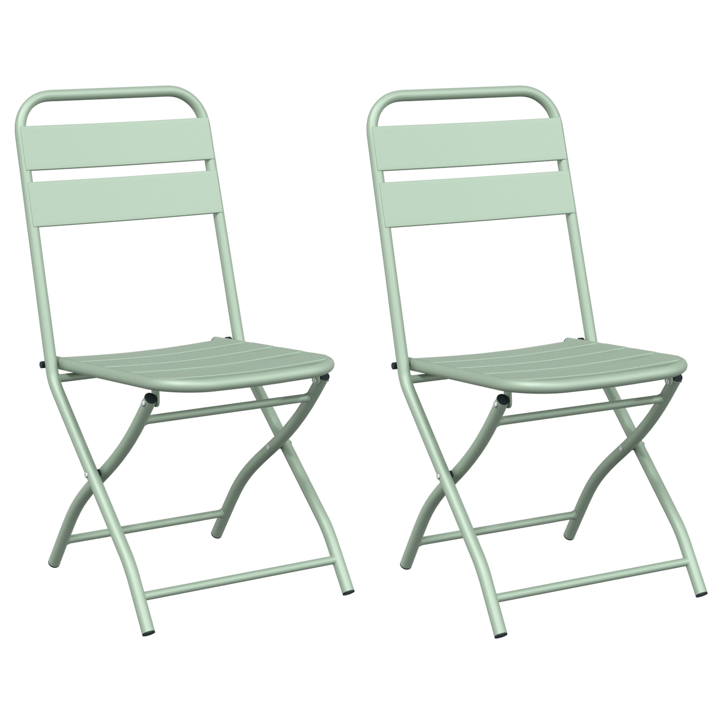 Folding Garden Chairs 2 pcs Light Mint 42x52x82 cm Powder-coated Steel
