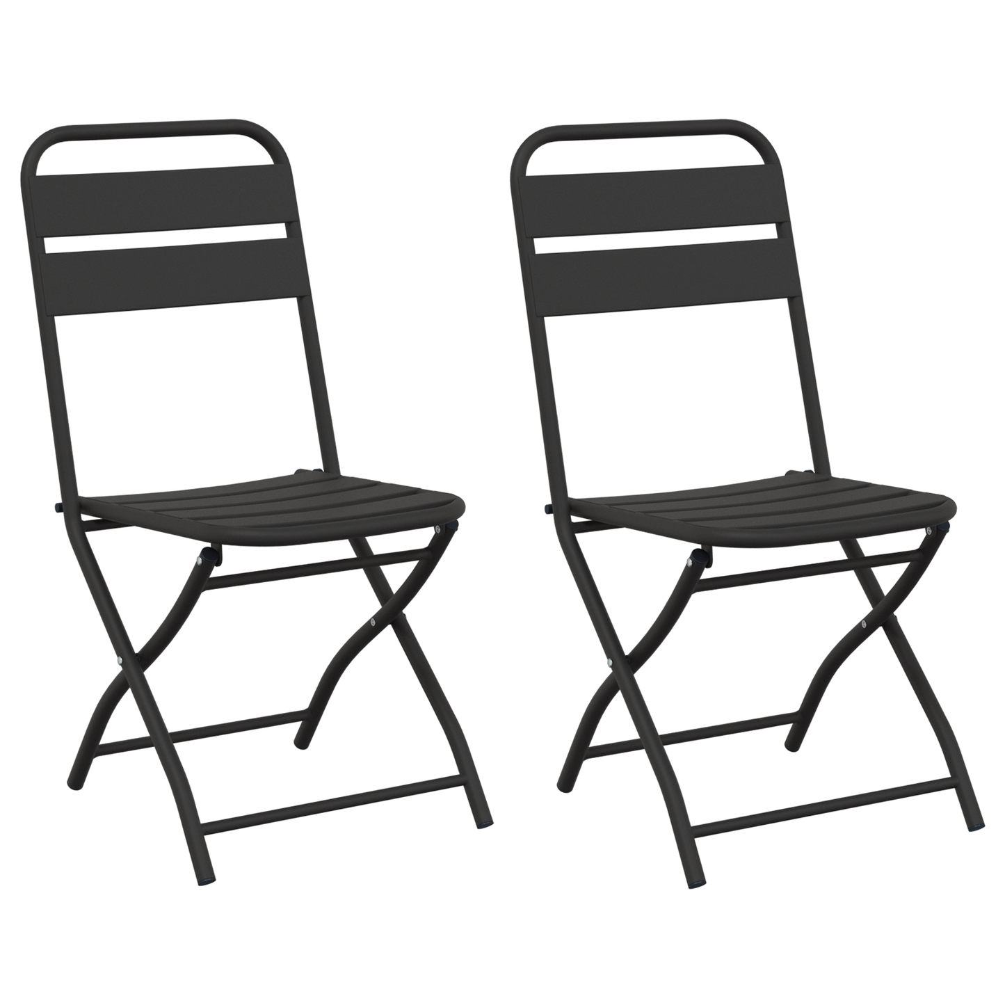 Folding Garden Chairs 2 pcs Anthracite 42x52x82 cm Powder-coated Steel