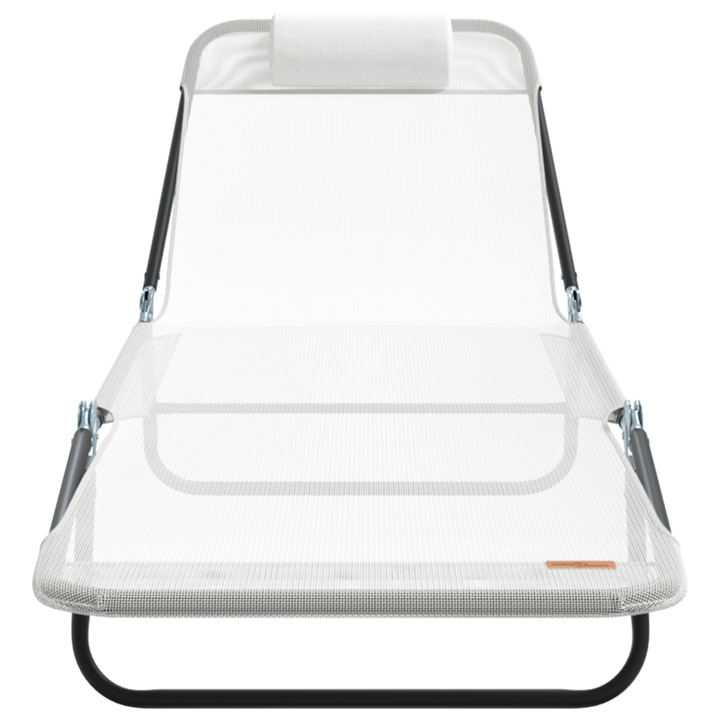 Folding Sun Loungers 2 pcs with Headrest Cream Textilene