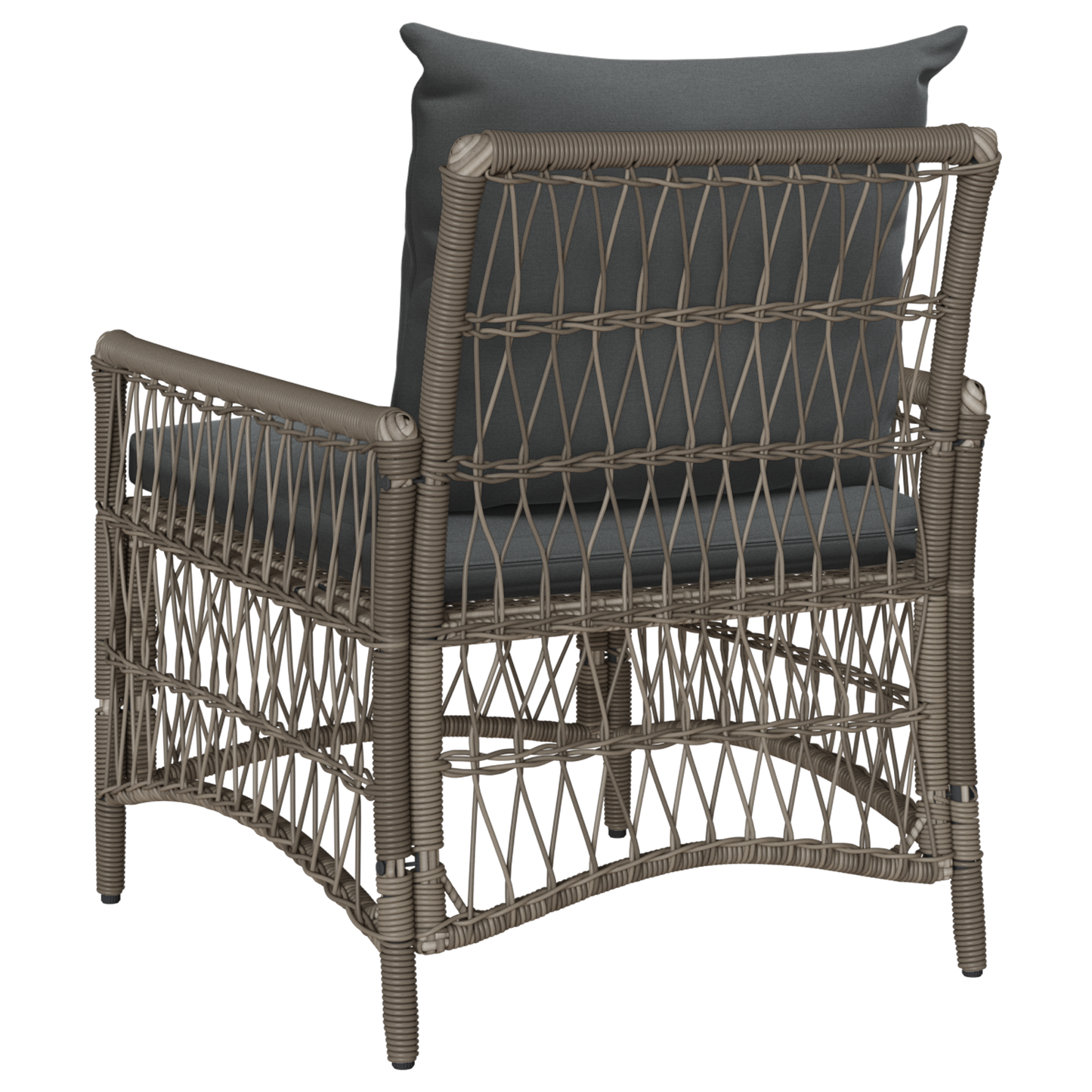 Garden Chair with Cushions Grey Poly Rattan