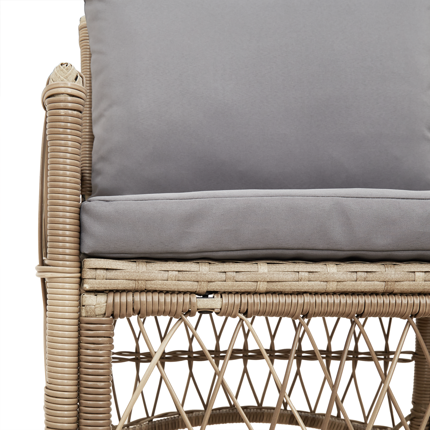 Garden Chair with Cushions Beige 60x70x78 cm Poly Rattan