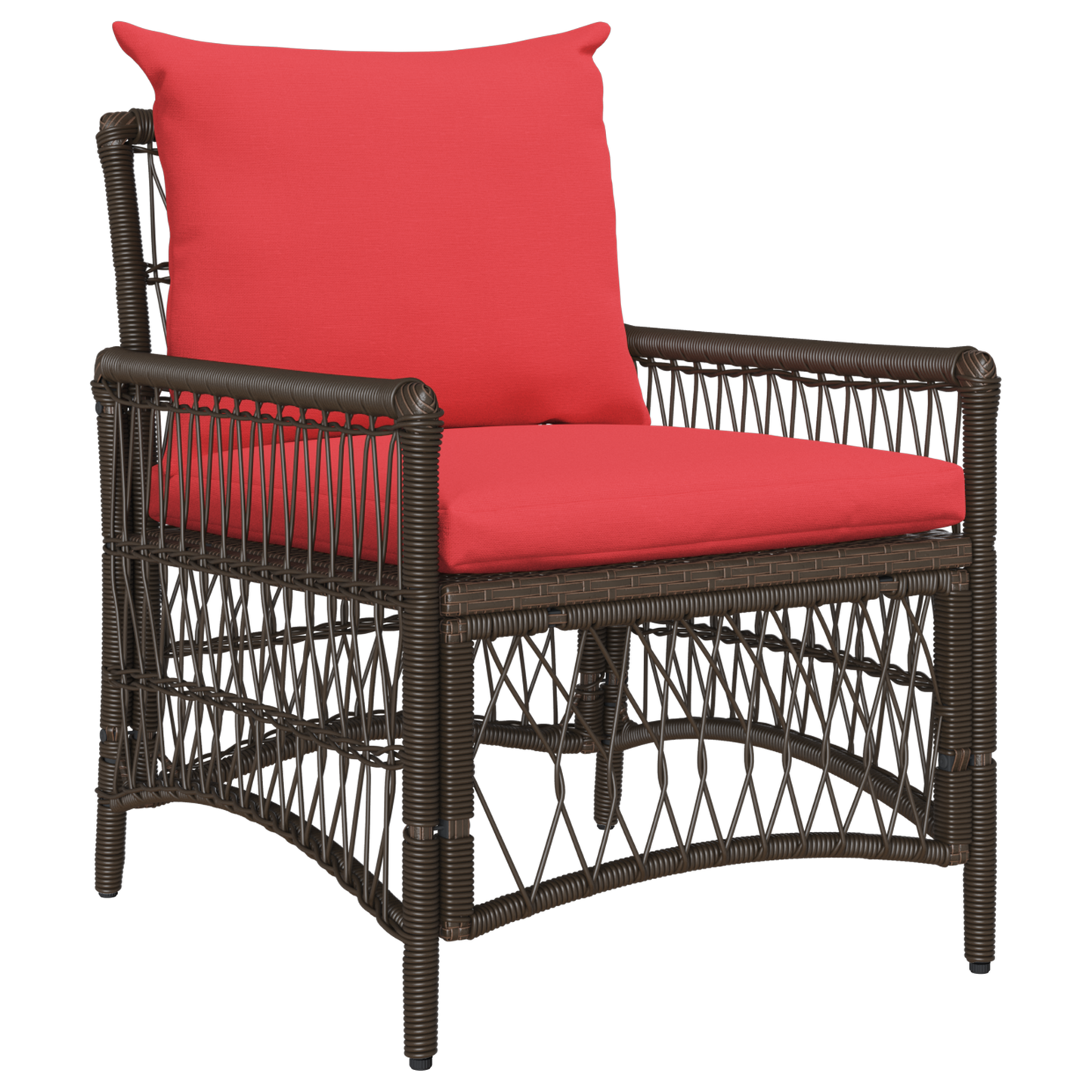 Garden Chair with Cushions Brown 60x70x78 cm Poly Rattan