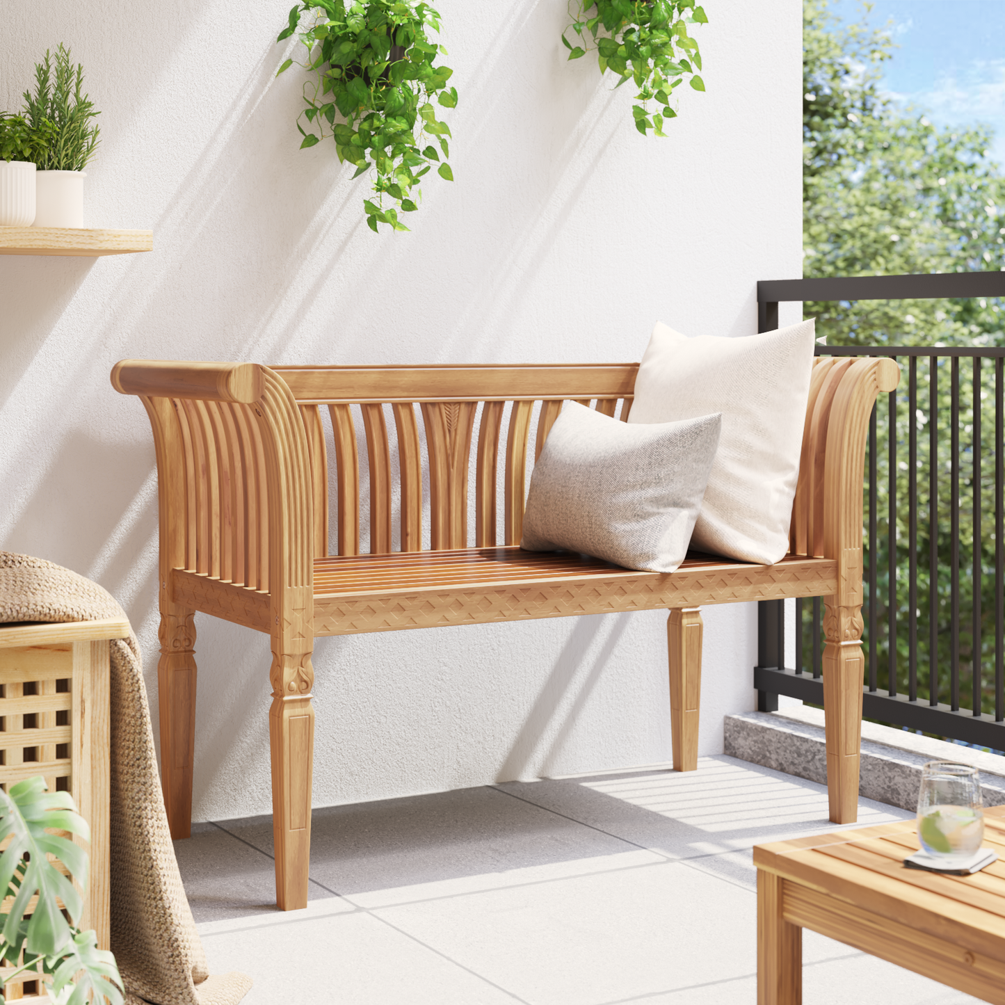 Garden Bench 127.5x52x80 cm Solid Wood Teak