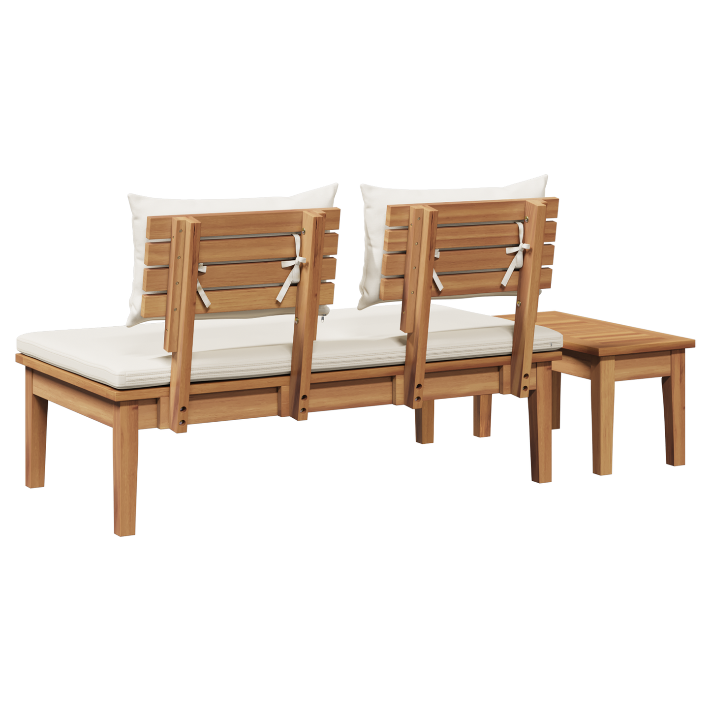 2 Piece Garden Bench Set Solid Wood Teak