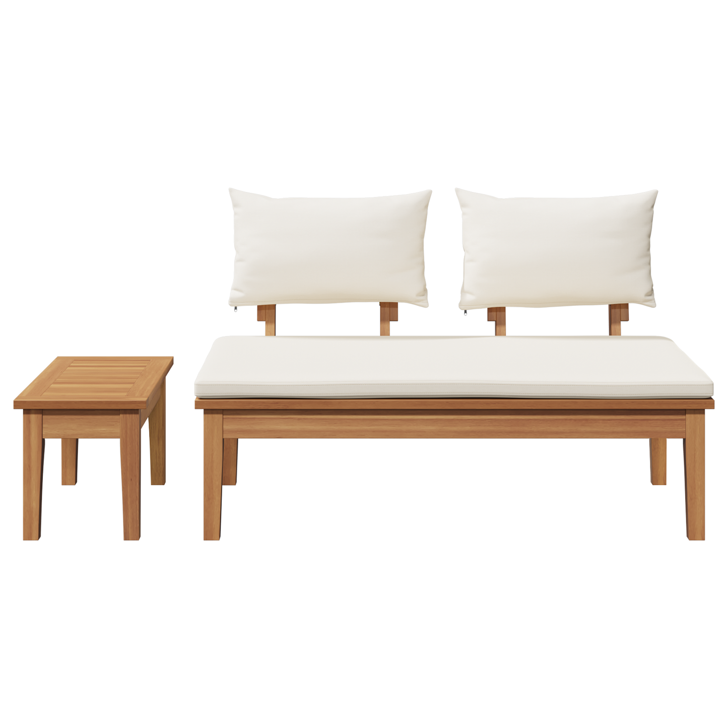 2 Piece Garden Bench Set Solid Wood Teak