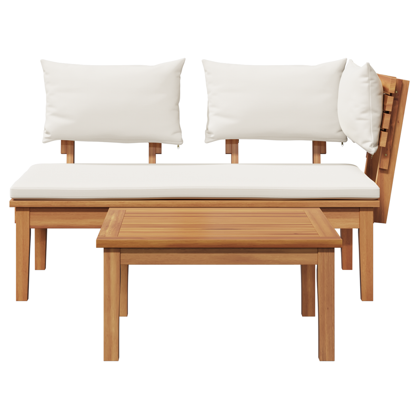 2 Piece Garden Bench Set Solid Wood Teak