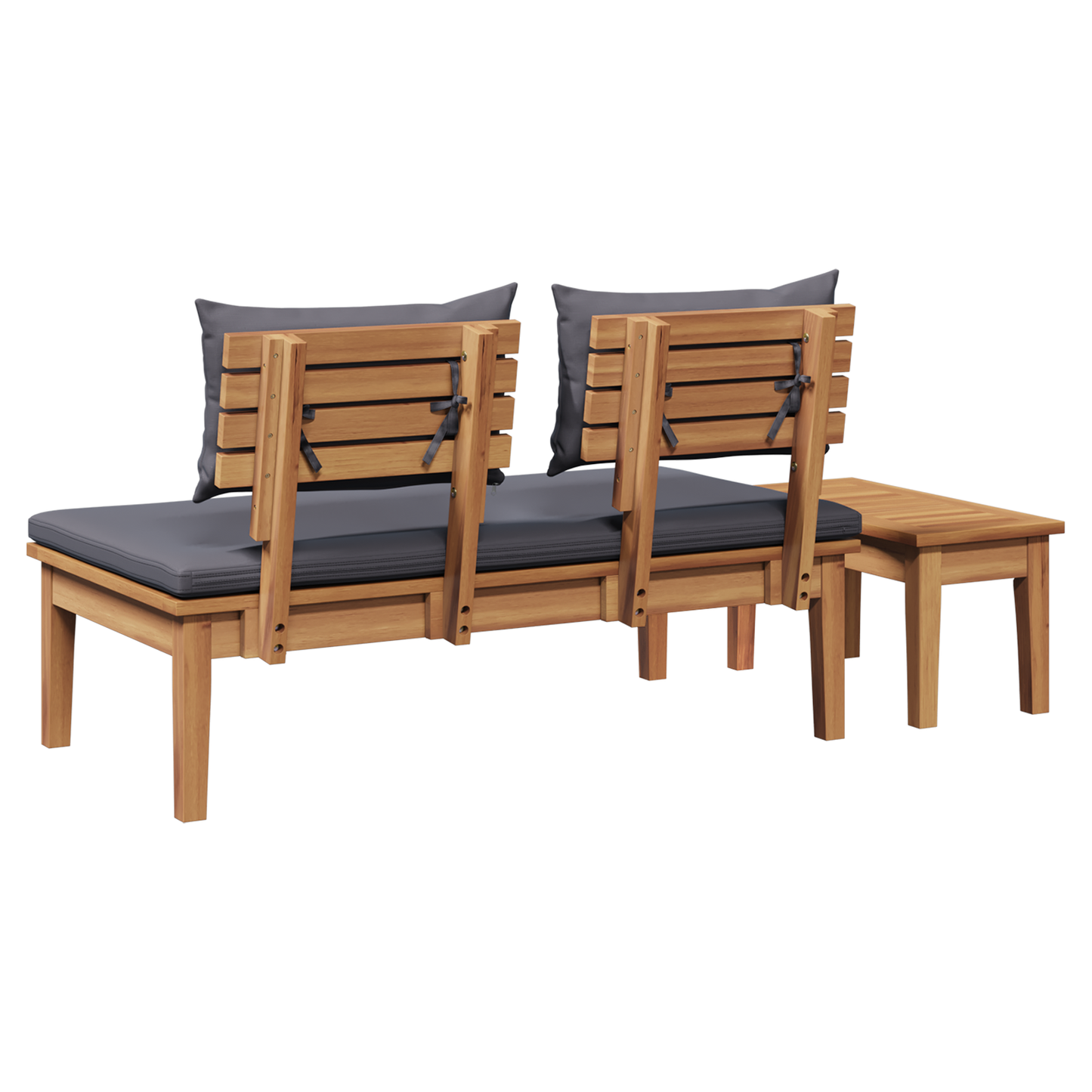 2 Piece Garden Bench Set Solid Wood Teak