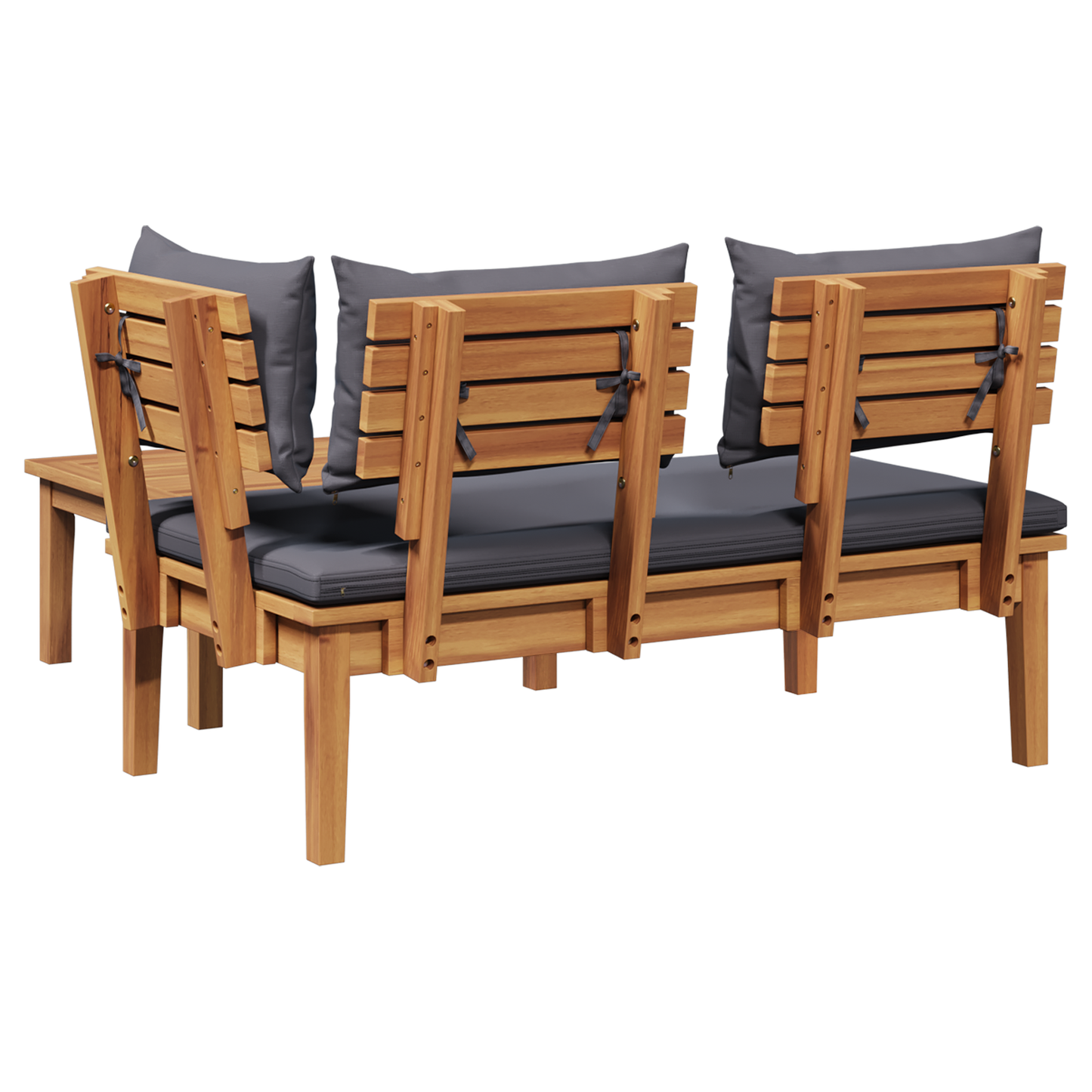 2 Piece Garden Bench Set Solid Wood Teak