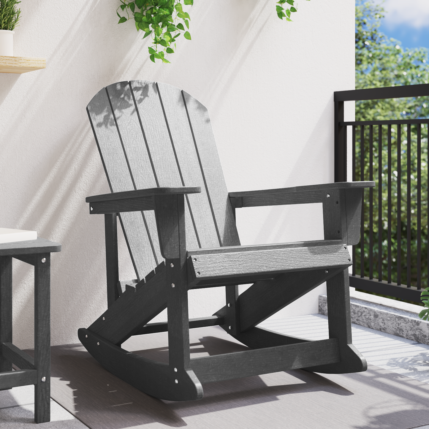 Adirondack Rocking Chair Light Grey 73.5x92x90 cm HDPE