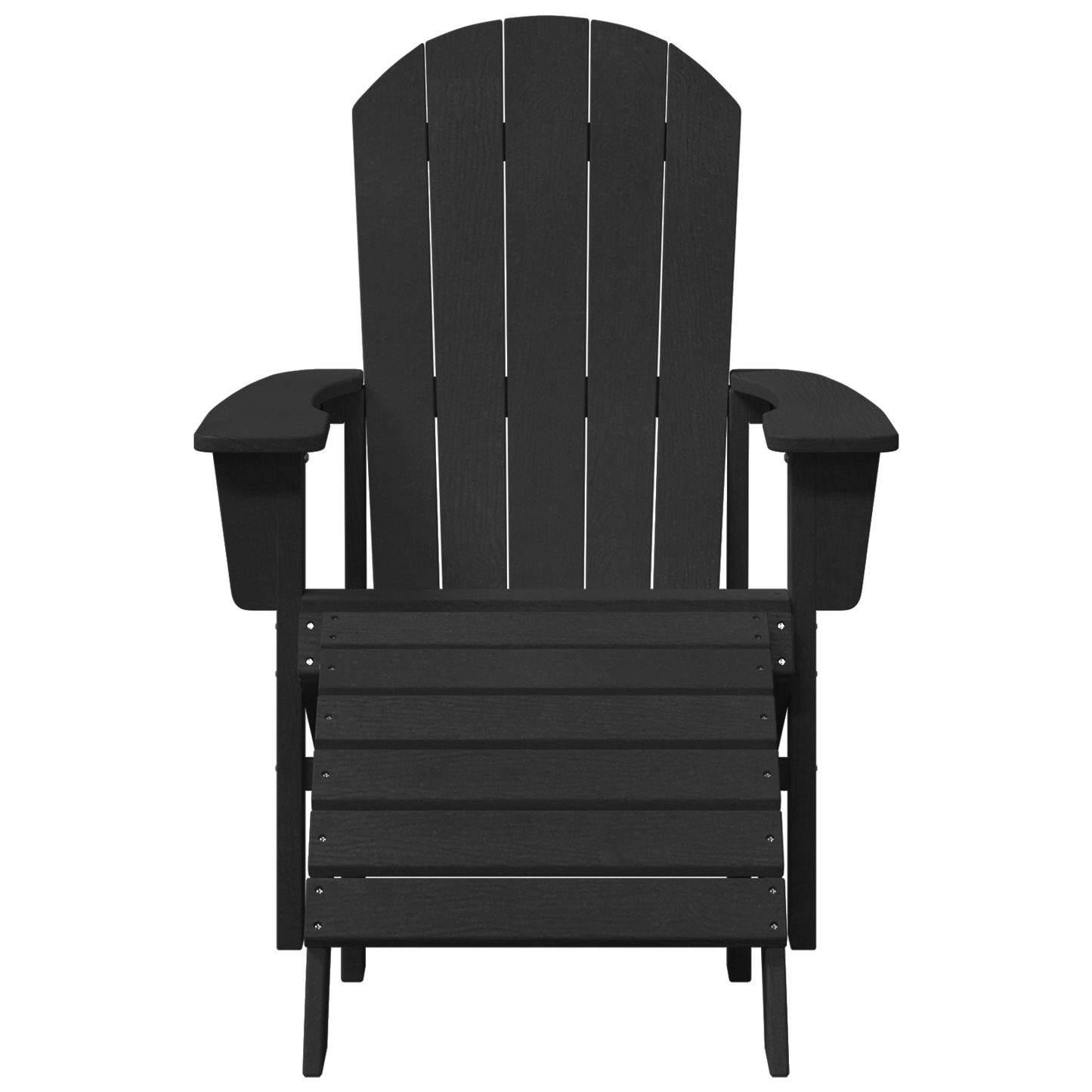 Adirondack Chair with Footrest Black HDPE