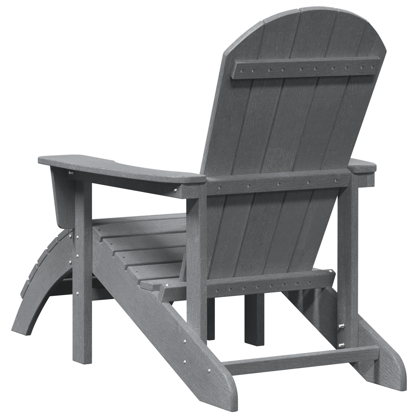 Adirondack Chair with Footrest Light Grey HDPE