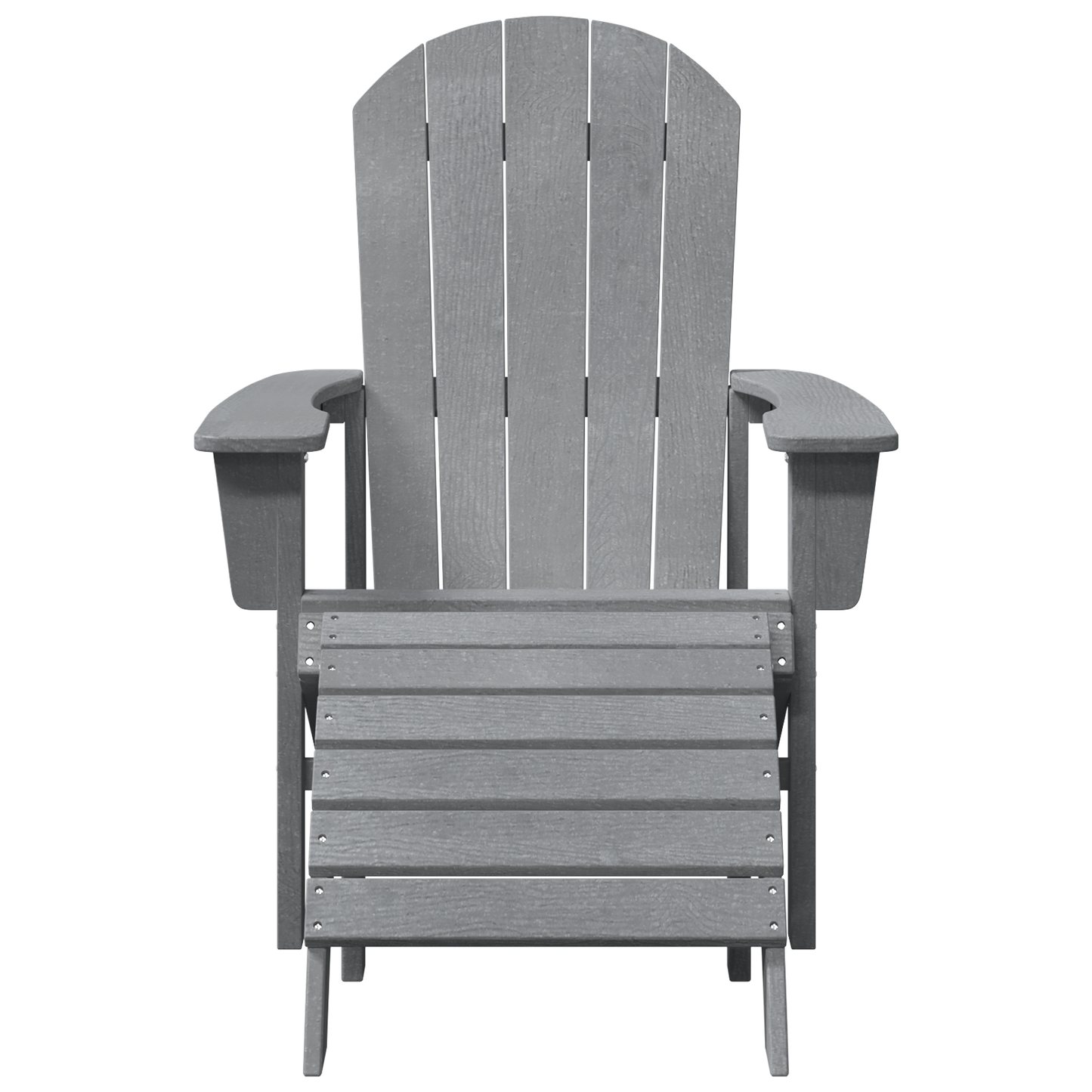 Adirondack Chair with Footrest Light Grey HDPE