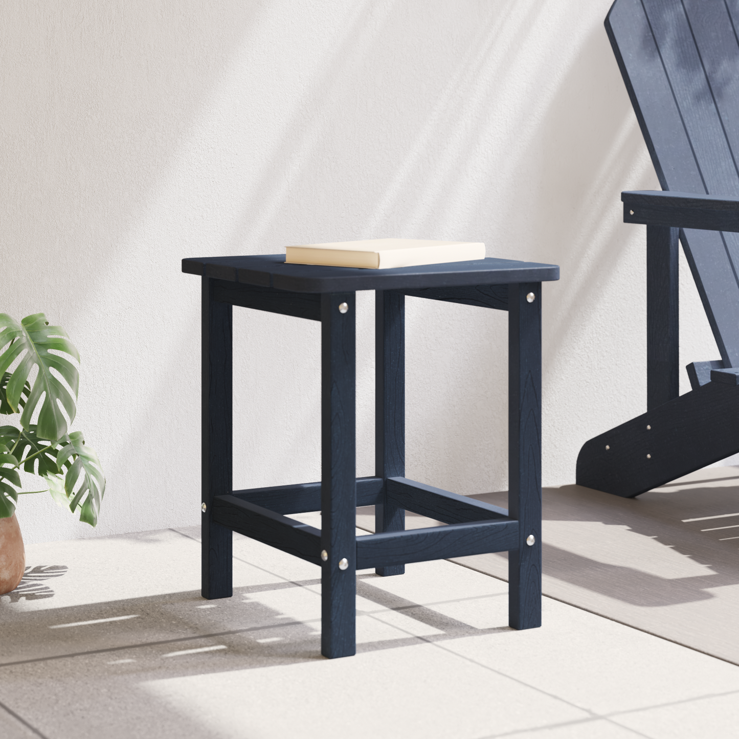 Adirondack Side Table Navy Blue 38x38x46 cm HDPE
