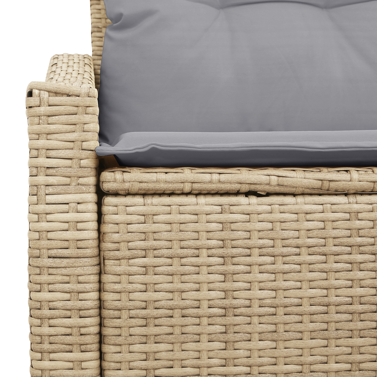 2-Seater Garden Sofa with Storage&Cushions Beige Poly Rattan