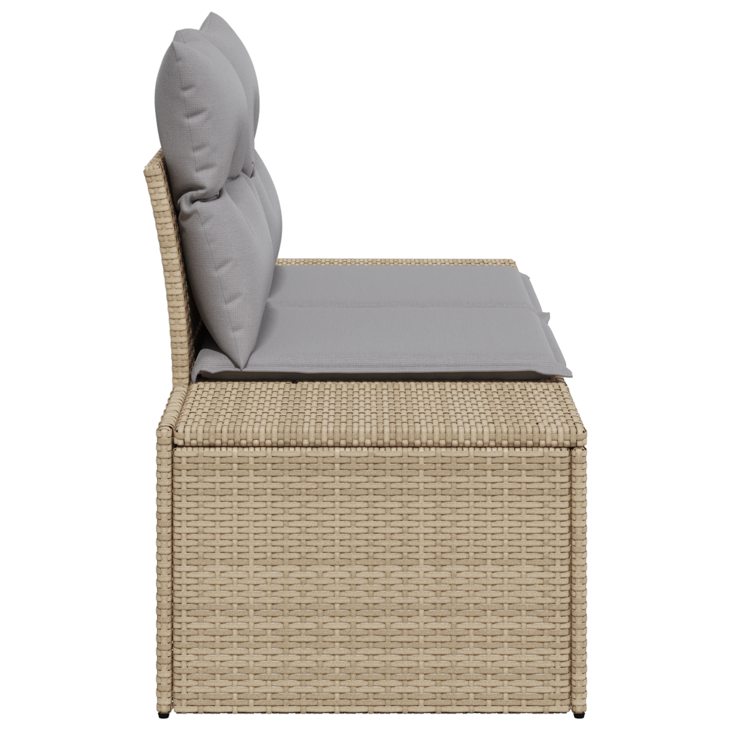 2-Seater Garden Sofa with Cushions Beige Poly Rattan