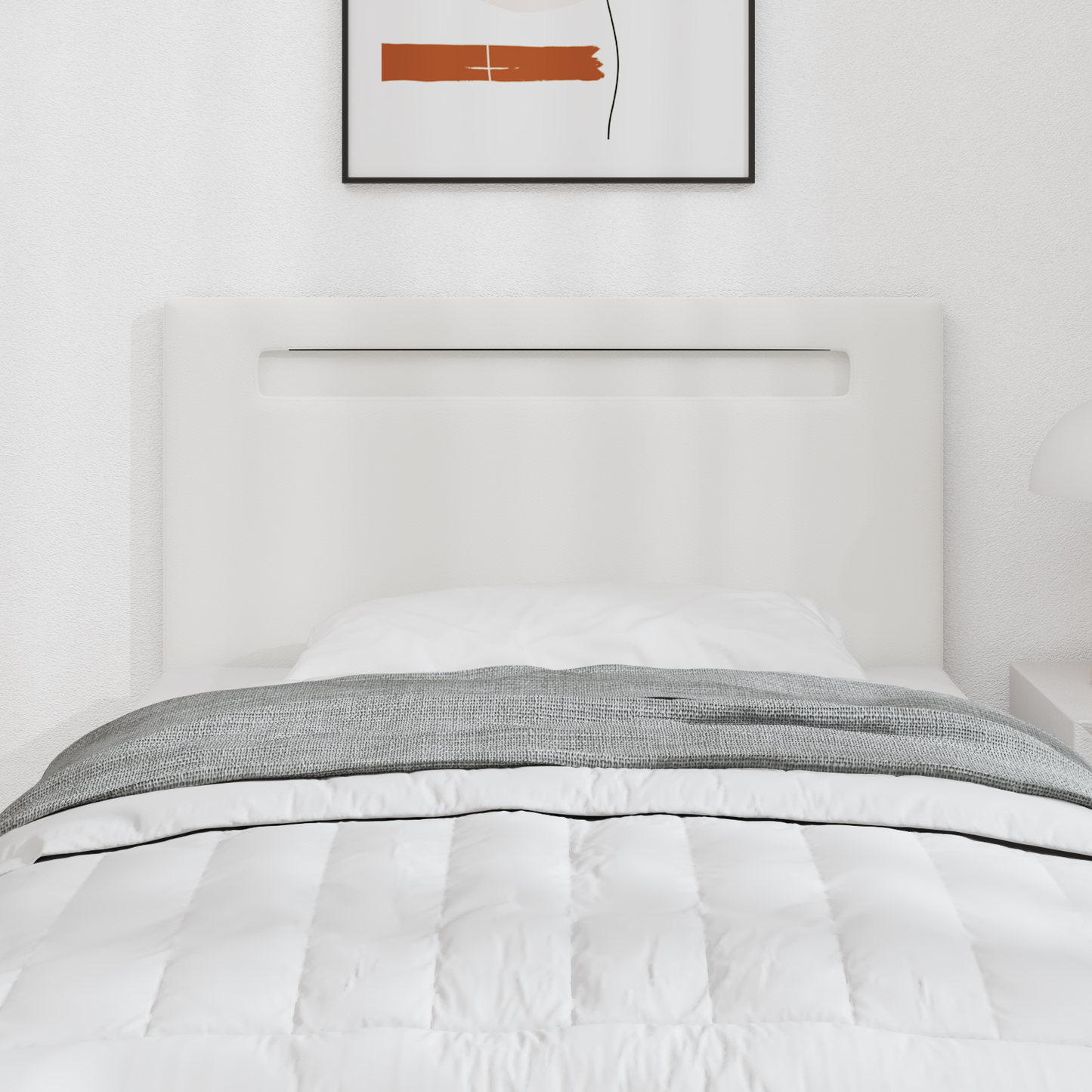 Headboard Plain Design Pure White 100 cm Faux Leather