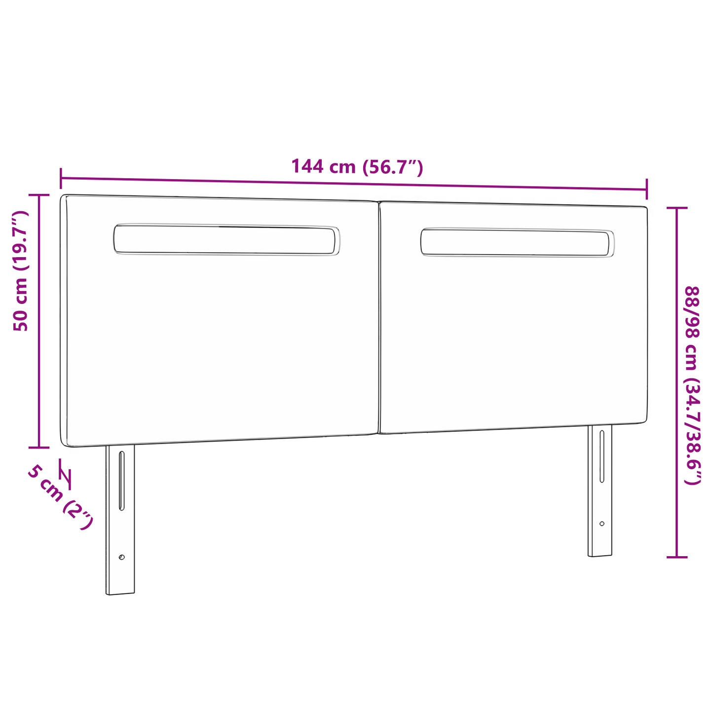 Headboard Plain Design Pure White 140 cm Faux Leather