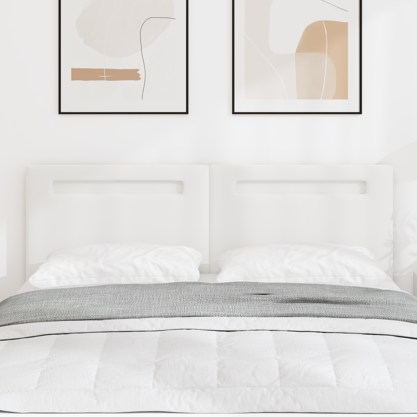 Headboard Plain Design Pure White 160 cm Faux Leather