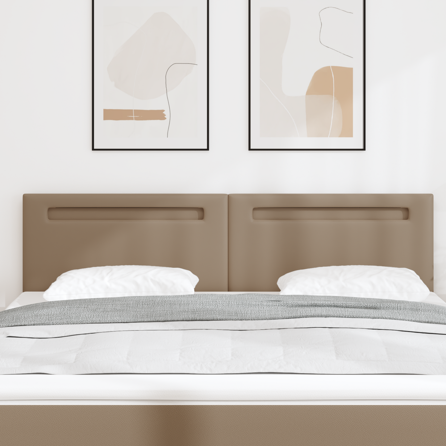 Headboard Plain Design Cappuccino 180 cm Faux Leather