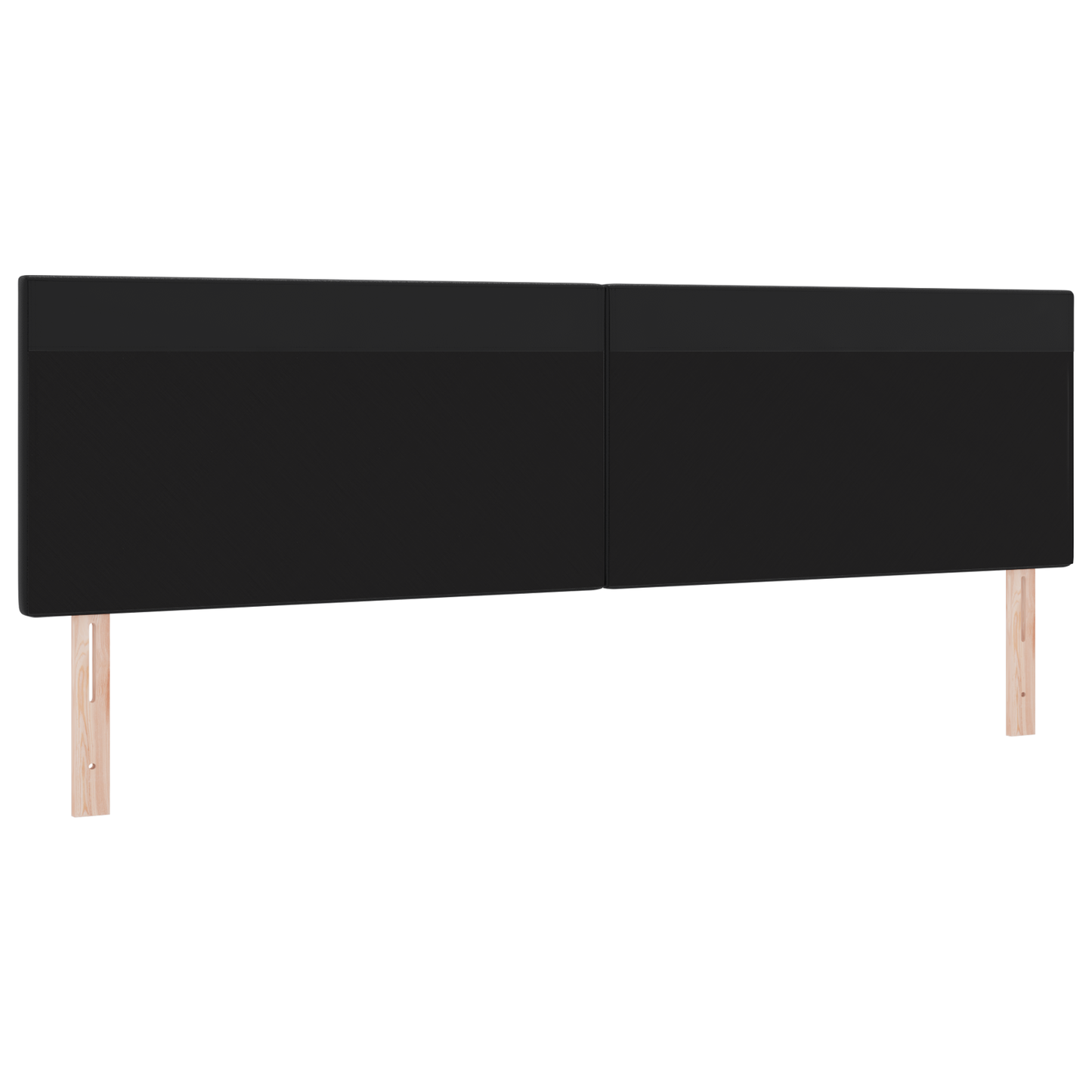 Headboard Plain Design Black 200 cm Faux Leather