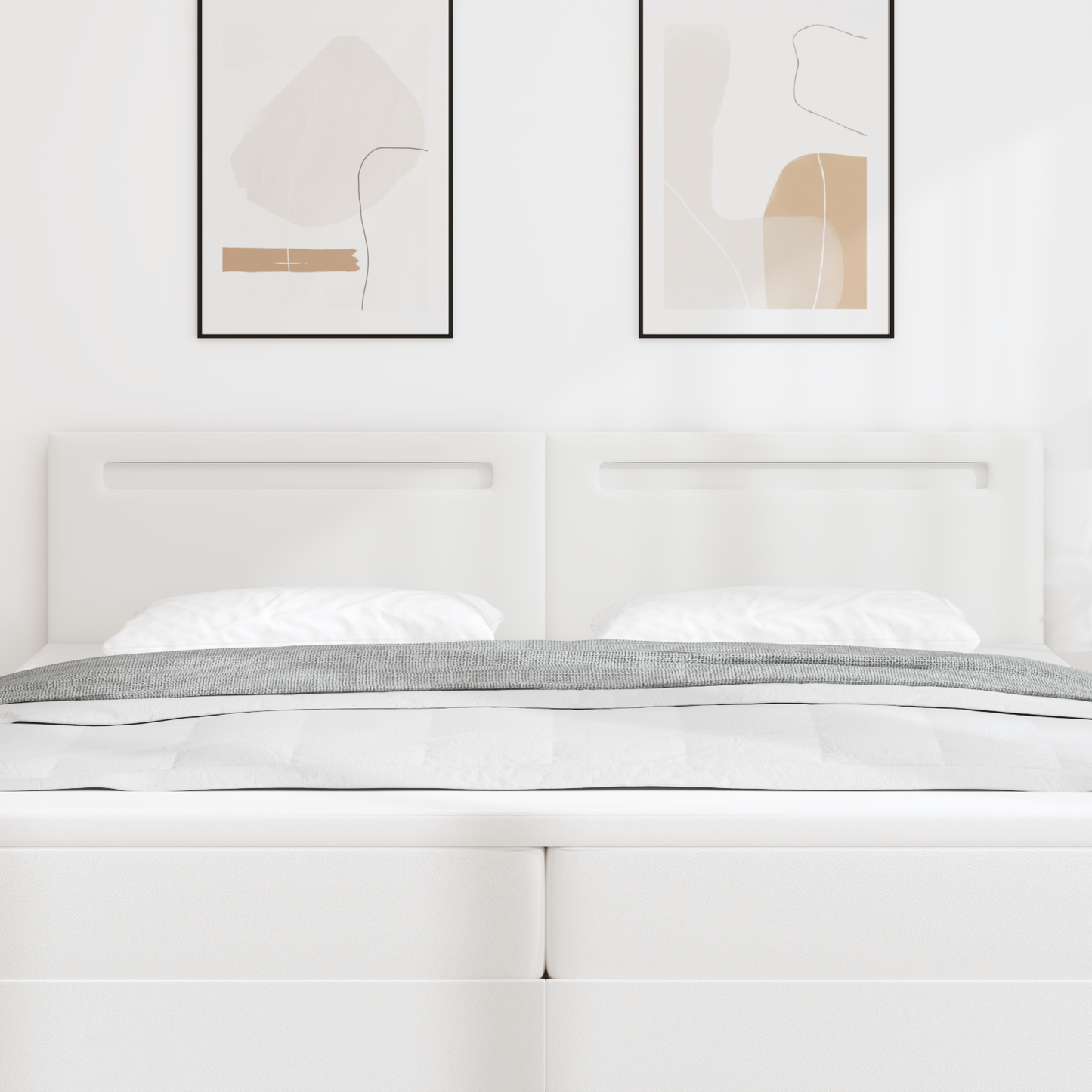 Headboard Plain Design Pure White 200 cm Faux Leather