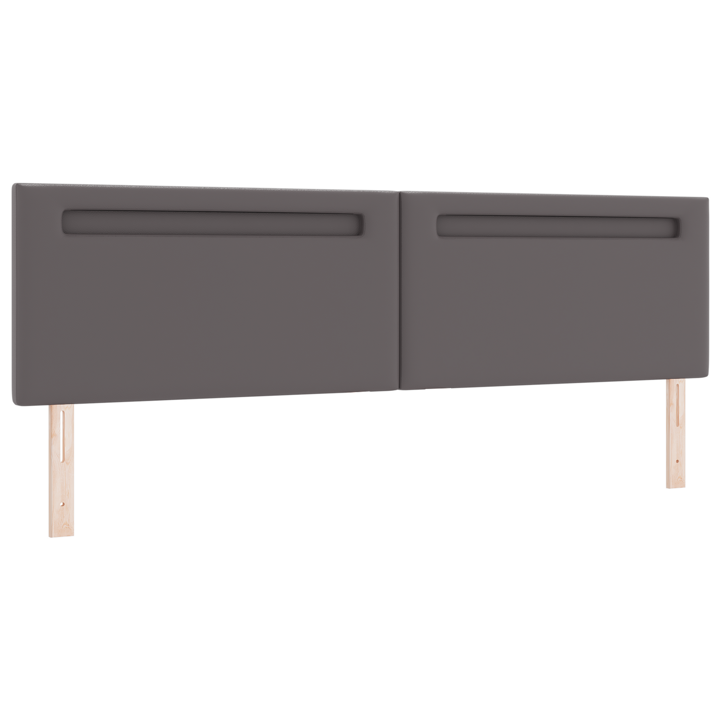Headboard Plain Design Grey 200 cm Faux Leather