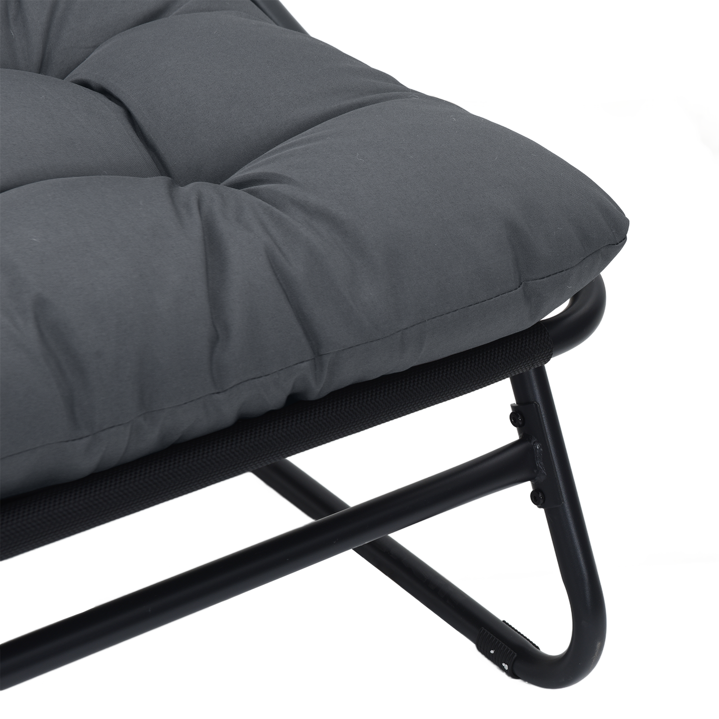 Outdoor Seating Set Dark Grey Metal Frame with Fabric Cushions