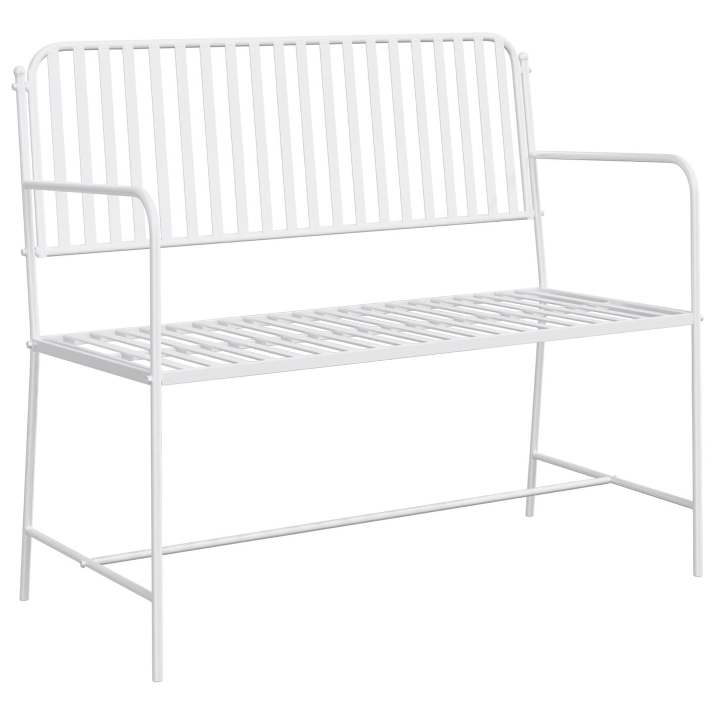 Bench White Metal 103.5 x 51.5 x 90 cm Durable Outdoor Bench