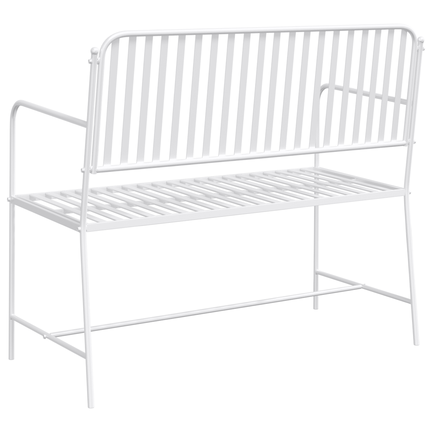 Bench White Metal 103.5 x 51.5 x 90 cm Durable Outdoor Bench