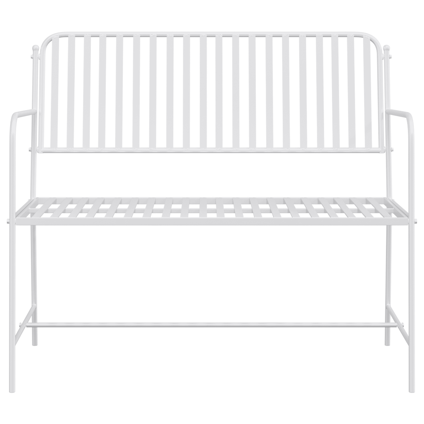 Bench White Metal 103.5 x 51.5 x 90 cm Durable Outdoor Bench